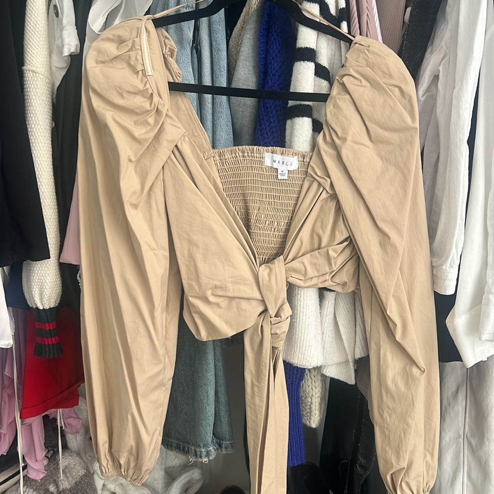 Tan tie top